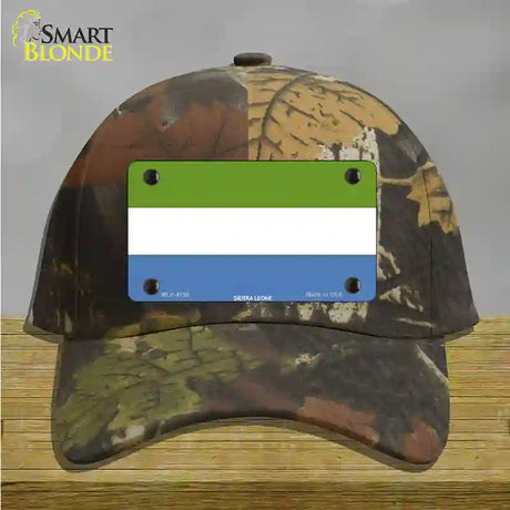 Sierra Leone Flag Novelty License Plate Hat Cotton / Camoflauge