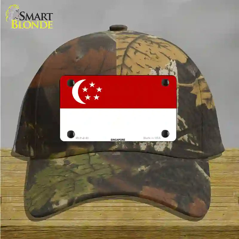 Singapore Flag Novelty License Plate Hat Cotton / Camoflauge