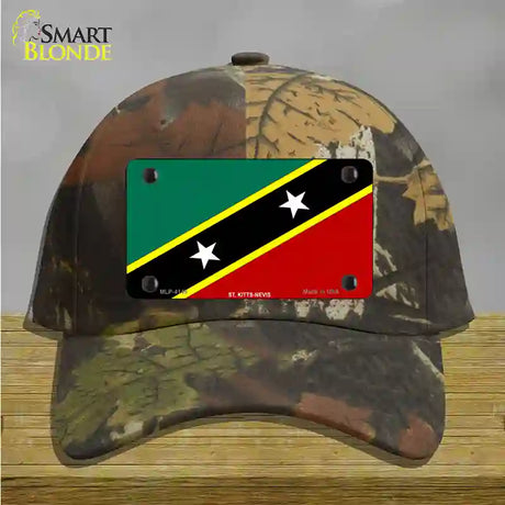 St Kitts-Nevis Flag Novelty License Plate Hat Cotton / Camoflauge