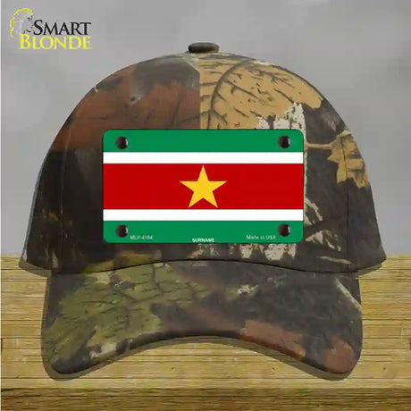 Suriname Flag Novelty License Plate Hat Cotton / Camoflauge