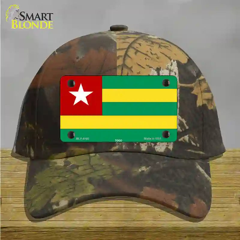 Togo Flag Novelty License Plate Hat Cotton / Camoflauge