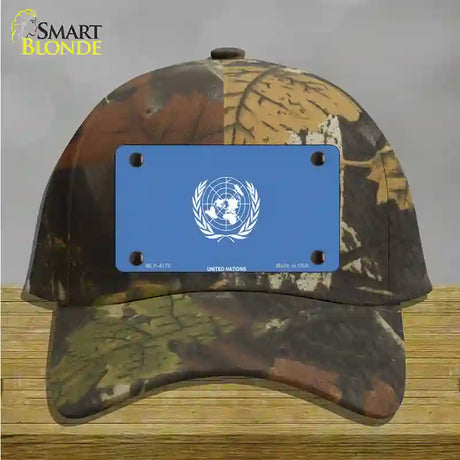 United Nations Flag Novelty License Plate Hat Cotton / Camoflauge