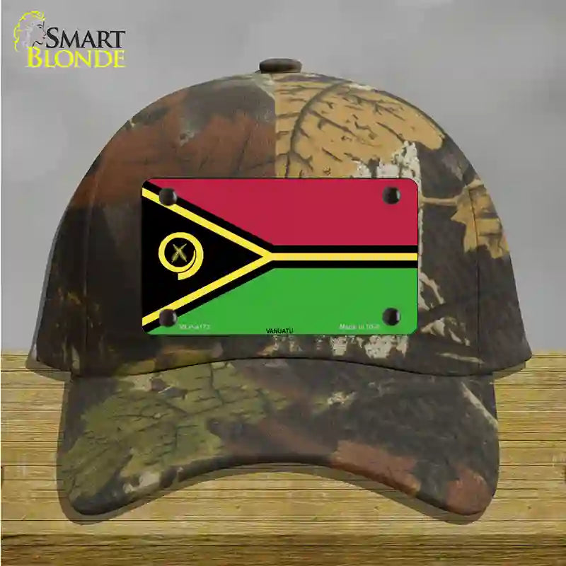 Vanuatu Flag Novelty License Plate Hat Cotton / Camoflauge