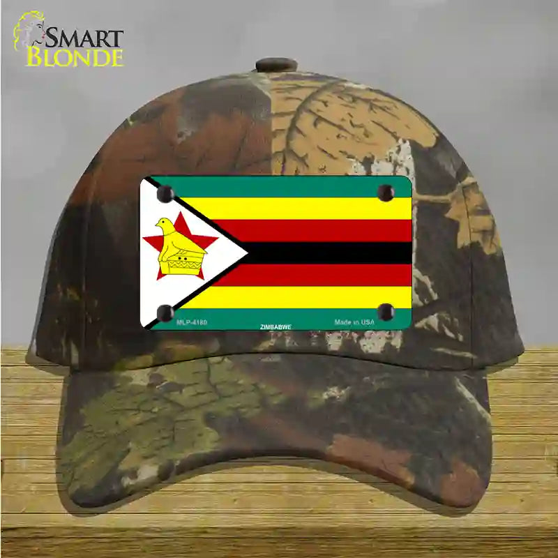 Zimbabwe Flag Novelty License Plate Hat Cotton / Camoflauge