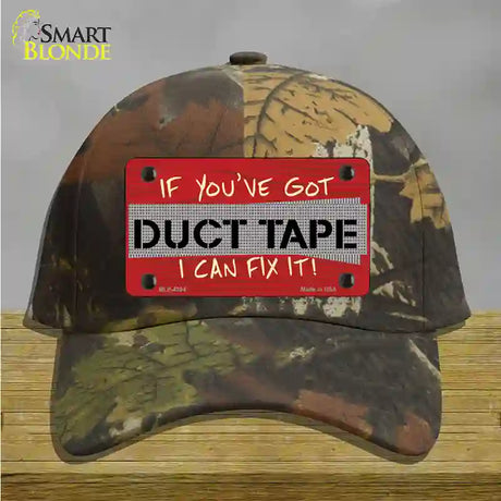 Duct Tape Novelty License Plate Hat Cotton / Camoflauge