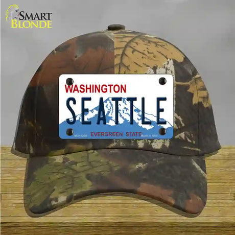 Seattle Washington Novelty License Plate Hat Cotton / Camoflauge