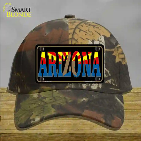 Arizona Inlayed State Flag Novelty License Plate Hat Cotton / Camoflauge