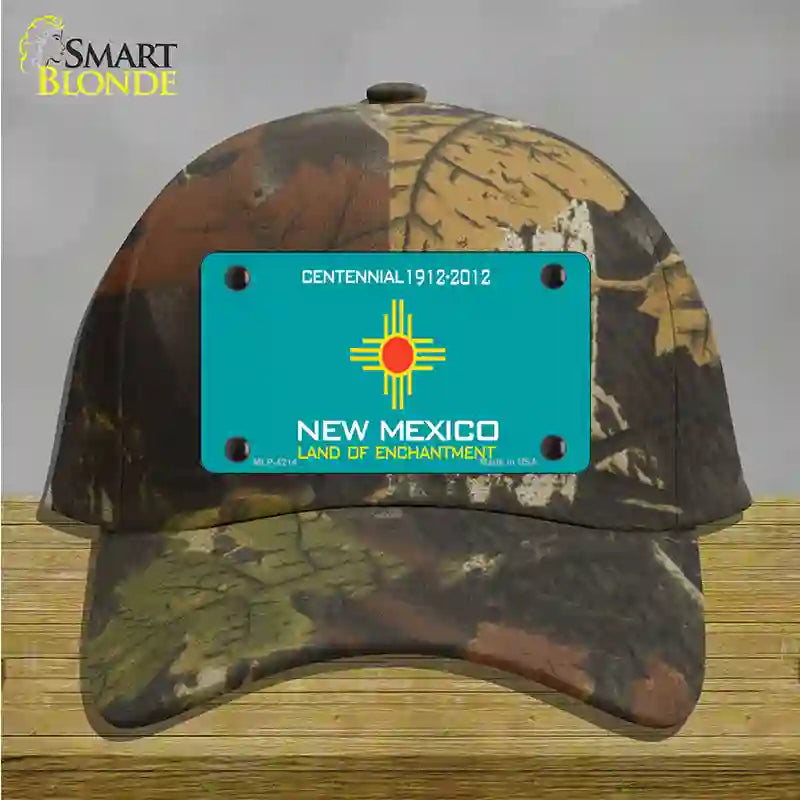 New Mexico Teal State Blank Novelty License Plate Hat Cotton / Camoflauge