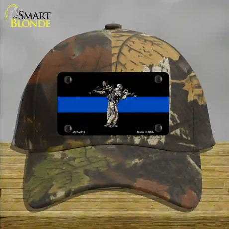 Thin Blue Line Police SWAT Novelty License Plate Hat Cotton / Camoflauge