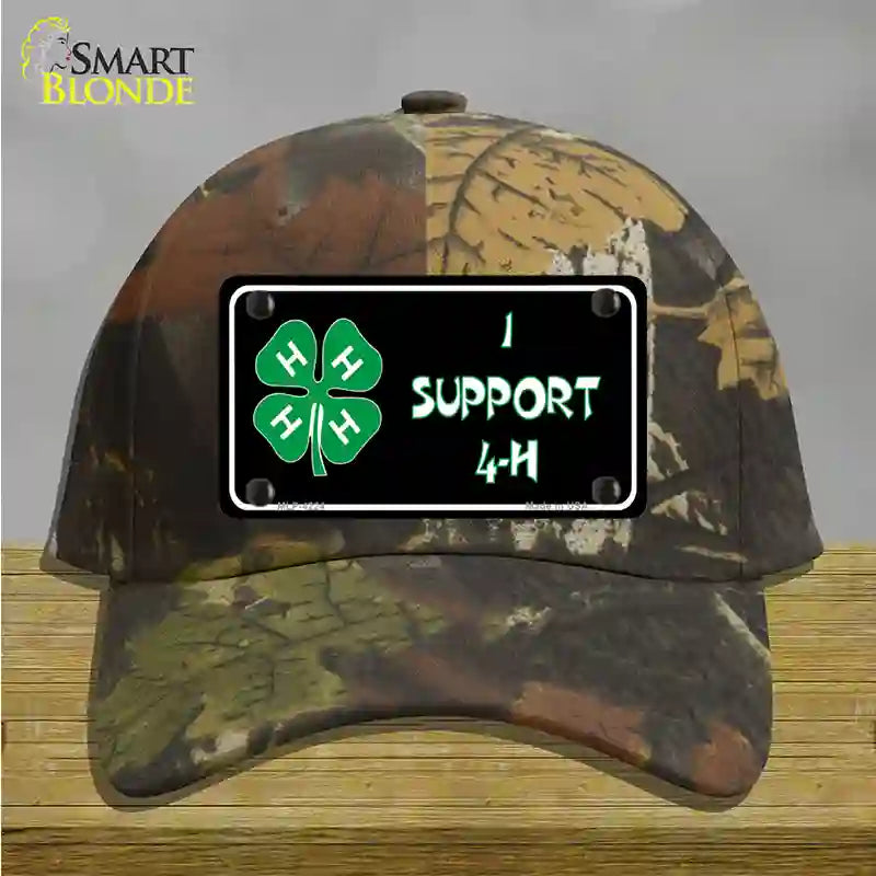 I Support 4-H Novelty License Plate Hat Cotton / Camoflauge