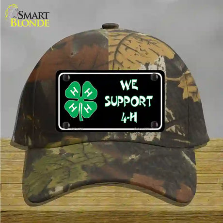 We Support 4-H Novelty License Plate Hat Cotton / Camoflauge