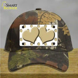 Gold White Polka Dot Gold Centered Hearts Novelty License Plate Hat Cotton / Camoflauge