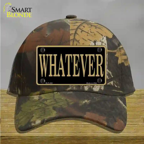 Whatever Novelty License Plate Hat Cotton / Camoflauge