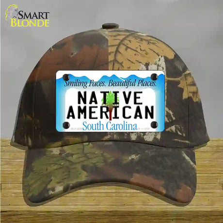 Native American South Carolina Novelty License Plate Hat Cotton / Camoflauge