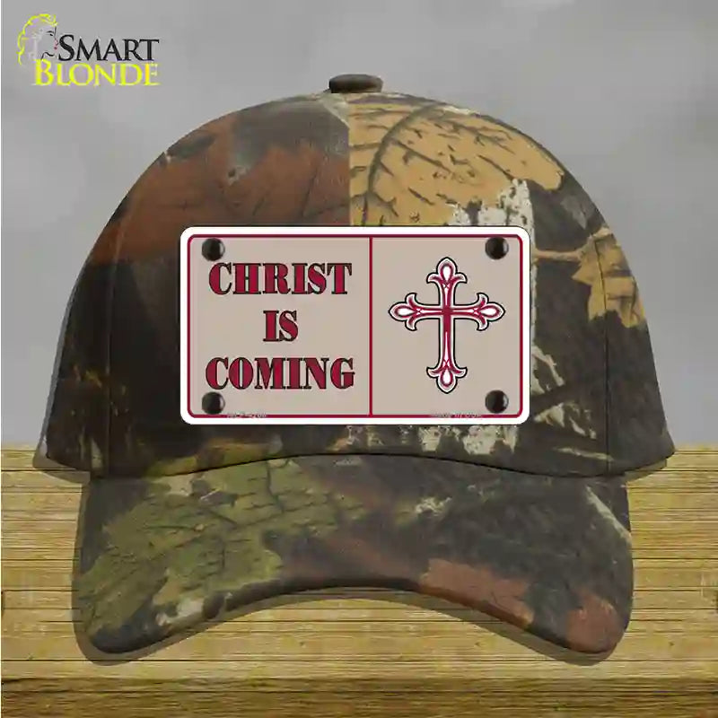 Christ Is Coming Novelty License Plate Hat Cotton / Camoflauge