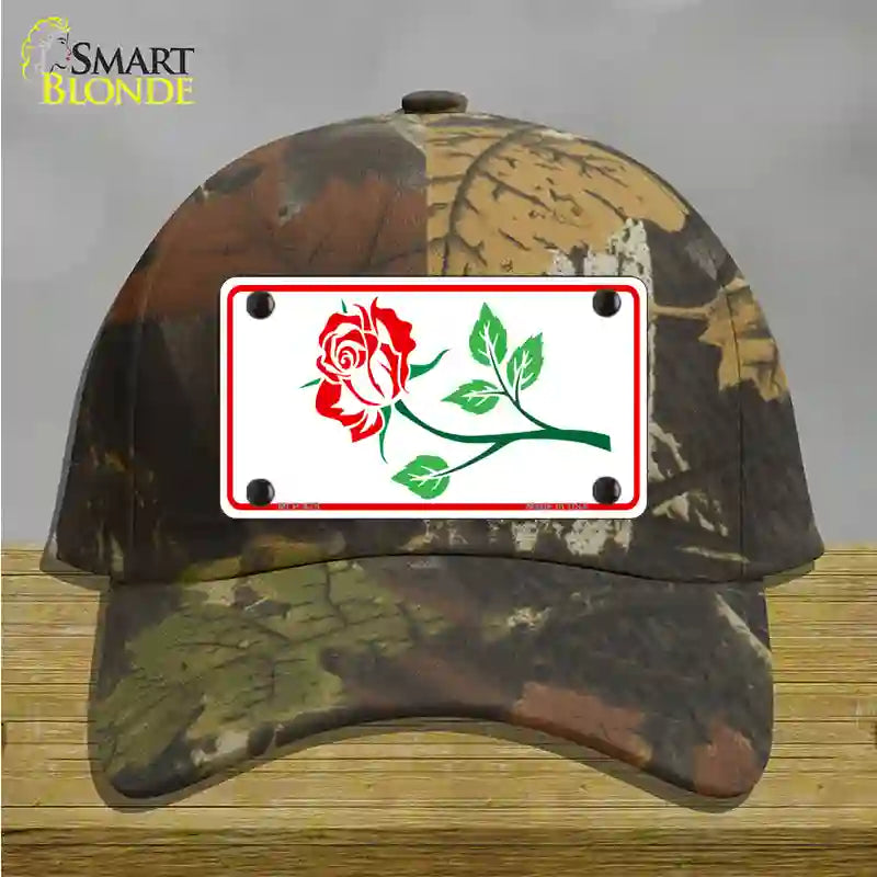 Rose Design White Novelty License Plate Hat Cotton / Camoflauge