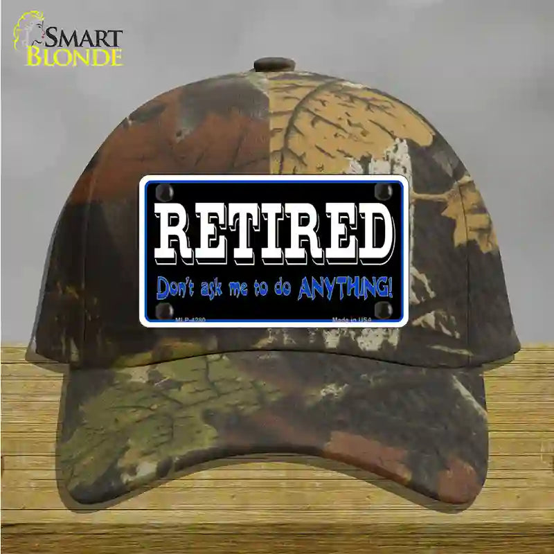 Retired Dont Ask Novelty License Plate Hat Cotton / Camoflauge