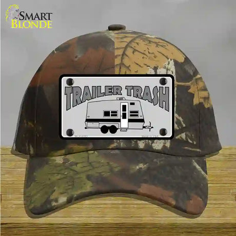 Trailer Trash Novelty License Plate Hat Cotton / Camoflauge