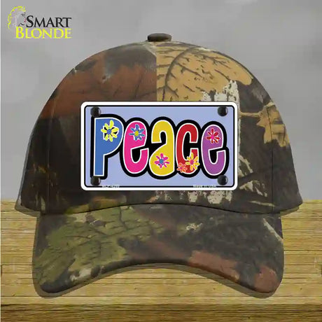 Peace And Flowers Novelty License Plate Hat Cotton / Camoflauge