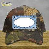 Light Blue White Quatrefoil Center Scallop Novelty License Plate Hat Cotton / Camoflauge