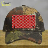 Red White Quatrefoil Novelty License Plate Hat Cotton / Camoflauge