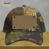 Brown White Quatrefoil Novelty License Plate Hat Cotton / Camoflauge