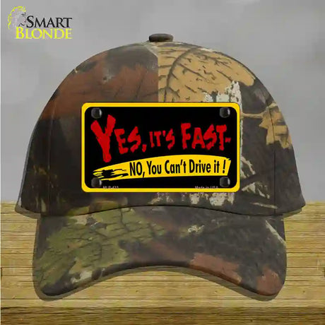 Yes Its Fast Novelty License Plate Hat Cotton / Camoflauge