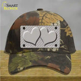Grey White Quatrefoil Grey Center Hearts Novelty License Plate Hat Cotton / Camoflauge