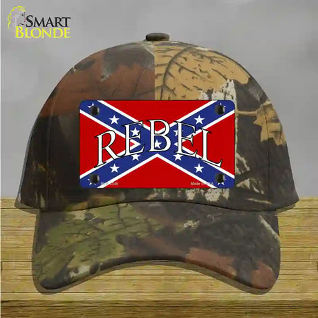 Rebel Confederate Flag Novelty License Plate Hat Cotton / Camoflauge