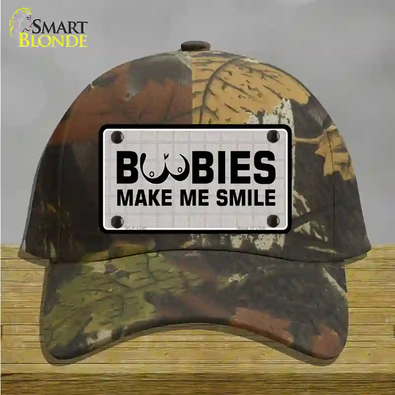 Boobies Make Me Smile Novelty License Plate Hat Cotton / Camoflauge