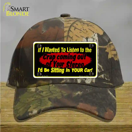 The Crap From Your Stereo Novelty License Plate Hat Cotton / Camoflauge