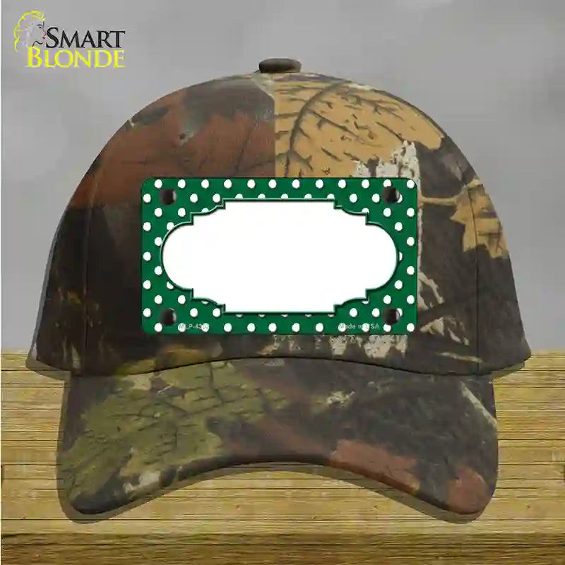 Scallop Green White Polka Dot Novelty License Plate Hat Cotton / Camoflauge