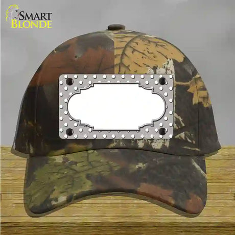 Scallop Grey White Polka Dot Novelty License Plate Hat Cotton / Camoflauge