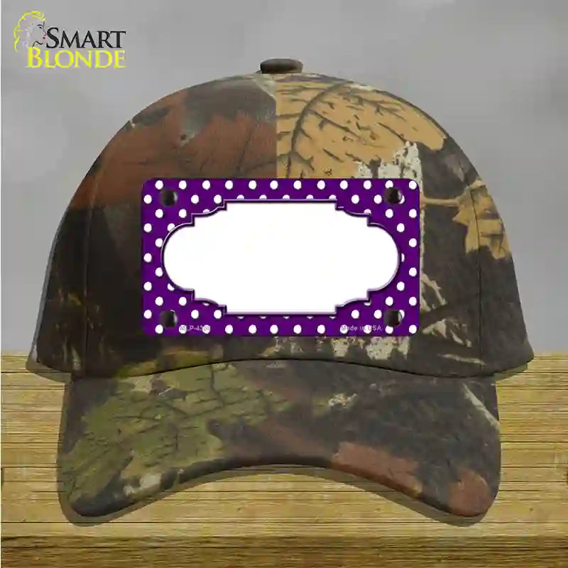 Scallop Purple White Polka Dot Novelty License Plate Hat Cotton / Camoflauge