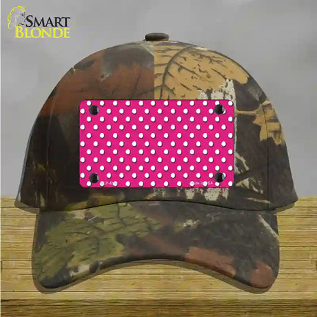 Pink Polka Dot Novelty License Plate Hat Cotton / Camoflauge