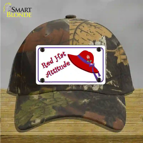 Red Hat Attitude Novelty License Plate Hat Cotton / Camoflauge