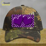 Purple White Polka Dot Center Hearts Novelty License Plate Hat Cotton / Camoflauge