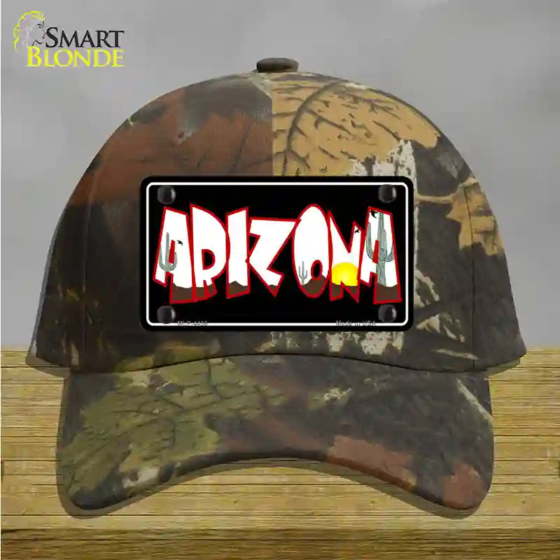 Arizona Black Novelty License Plate Hat Cotton / Camoflauge