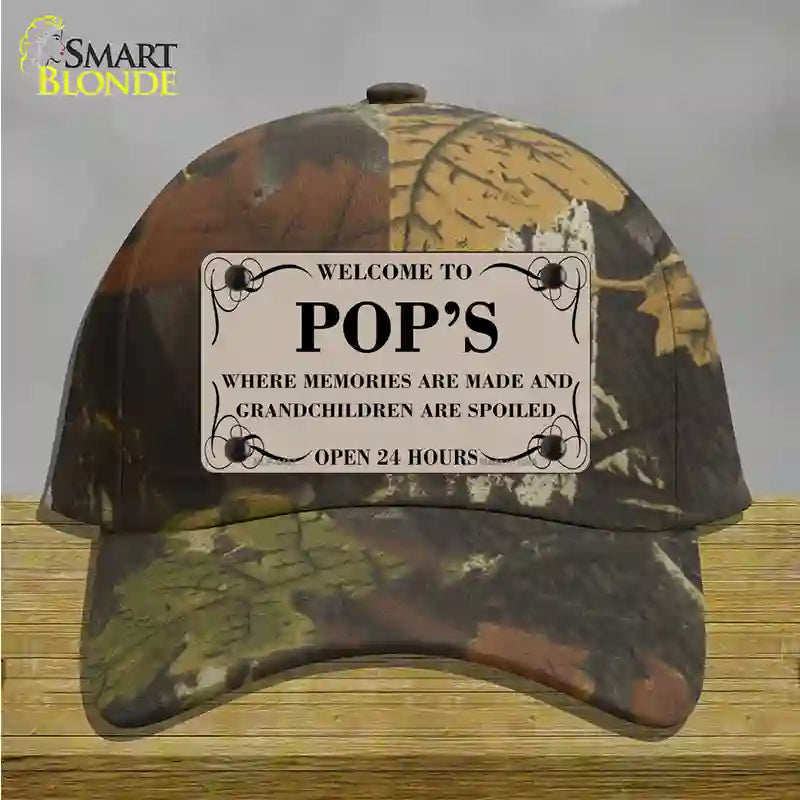 Welcome To Pops Novelty License Plate Hat Cotton / Camoflauge