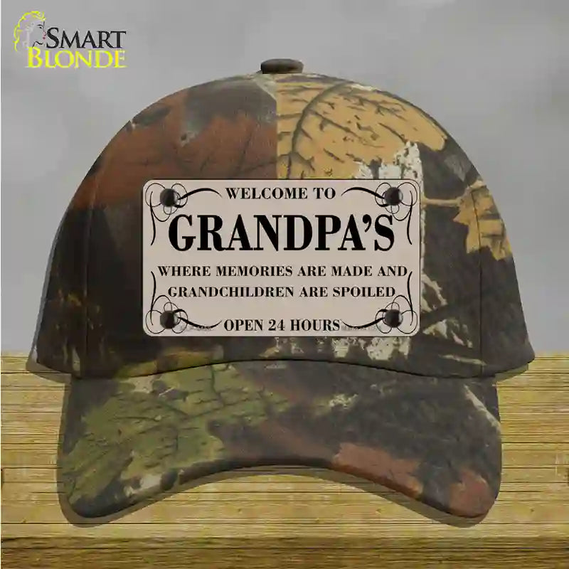 Welcome To Grandpas Novelty License Plate Hat Cotton / Camoflauge