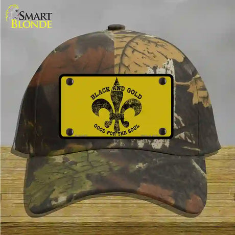 Saints Fleur De Lis Gold Novelty License Plate Hat Cotton / Camoflauge