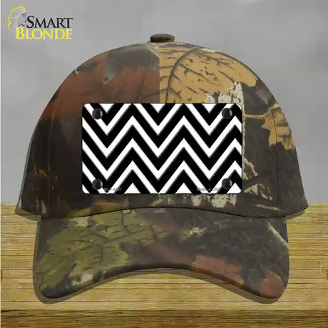 Black White Large Chevron Novelty License Plate Hat Cotton / Camoflauge