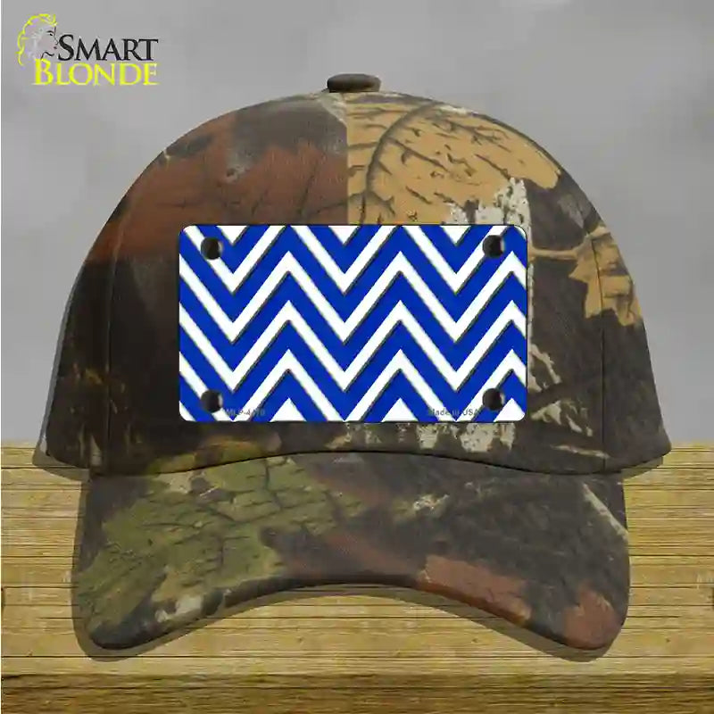 Blue White Large Chevron Novelty License Plate Hat Cotton / Camoflauge