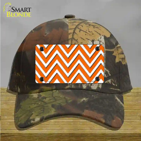 Orange White Large Chevron Novelty License Plate Hat Cotton / Camoflauge