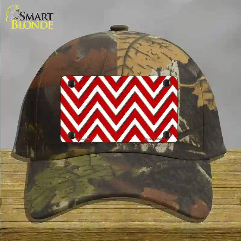 Red White Large Chevron Novelty License Plate Hat Cotton / Camoflauge