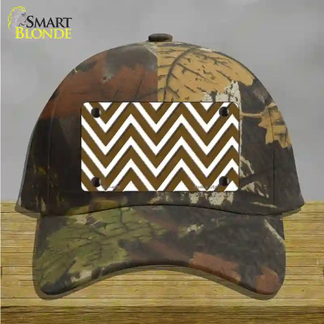 Brown White Large Chevron Novelty License Plate Hat Cotton / Camoflauge