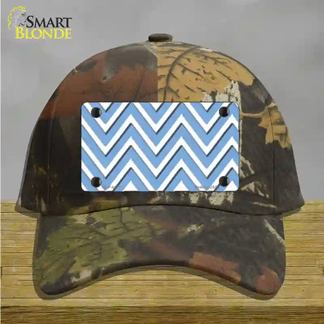 Light Blue White Large Chevron Novelty License Plate Hat Cotton / Camoflauge