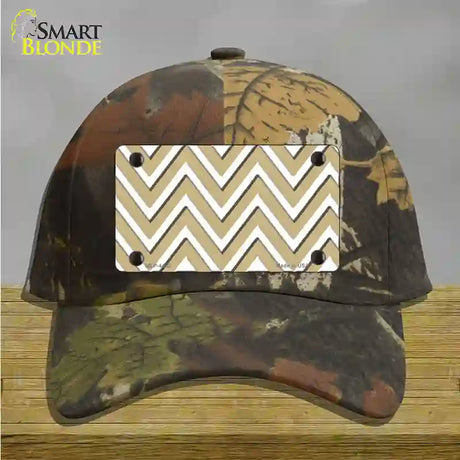 Gold White Large Chevron Novelty License Plate Hat Cotton / Camoflauge