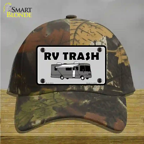 RV Trash Aluminum Automotive Novelty License Plate Hat Cotton / Camoflauge