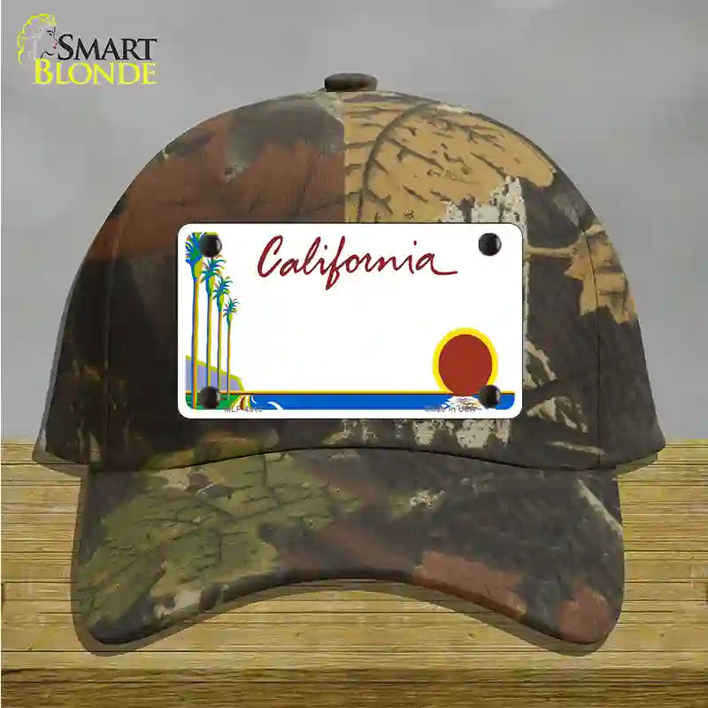 California Palm Trees State Blank Novelty License Plate Hat Cotton / Camoflauge